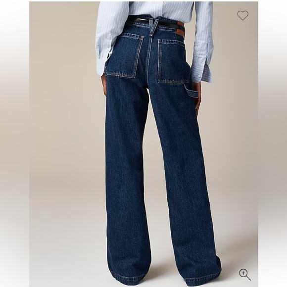 NWOT Jcrew Point Sur wide-leg carpenter jean in Deep Dusk wash 25 - Picture 1 of 10